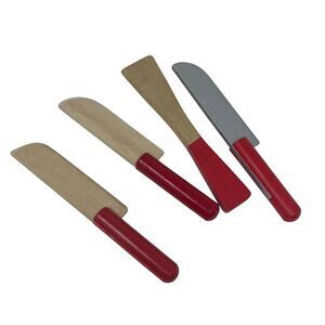Melissa and Doug Replacement Wooden Cooking Utensils Tool Knife Spatula Lot of 4